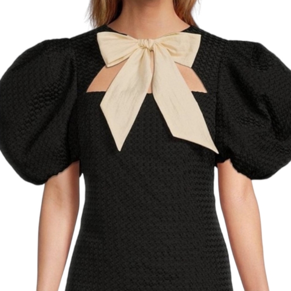 Antonio Melani x Courtney Grow Savile Short Puff Sleeve Bow Tie Sheath Dress - Picture 3 of 10